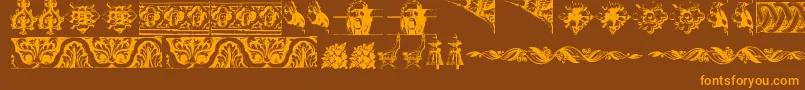 OldOrnaments Font – Orange Fonts on Brown Background