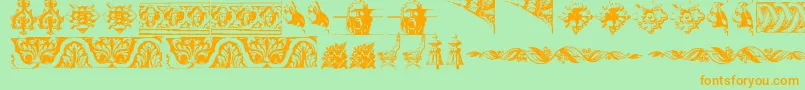 OldOrnaments Font – Orange Fonts on Green Background