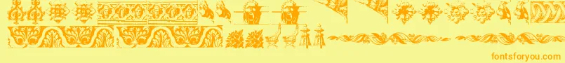 OldOrnaments Font – Orange Fonts on Yellow Background