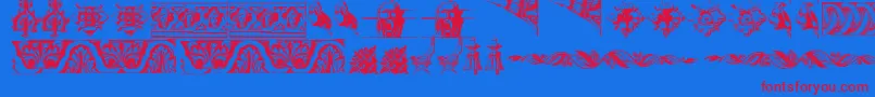 フォントOldOrnaments – 赤い文字の青い背景