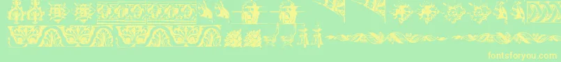 OldOrnaments Font – Yellow Fonts on Green Background