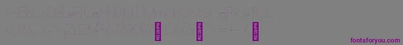 AdelaideHairline-Schriftart – Violette Schriften auf grauem Hintergrund