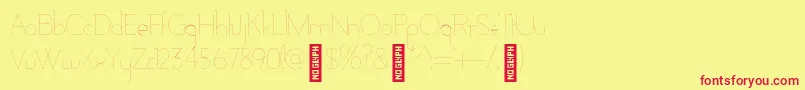 AdelaideHairline Font – Red Fonts on Yellow Background
