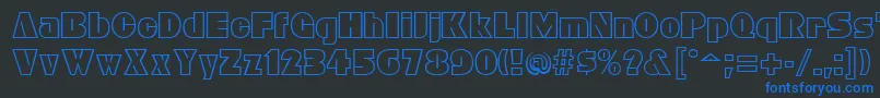 フォントBleucherRegular – 黒い背景に青い文字