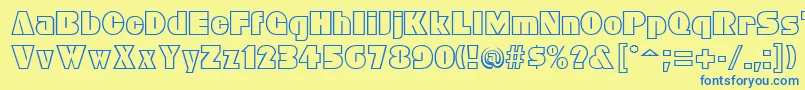 BleucherRegular Font – Blue Fonts on Yellow Background