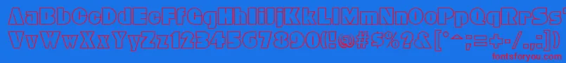 BleucherRegular Font – Red Fonts on Blue Background