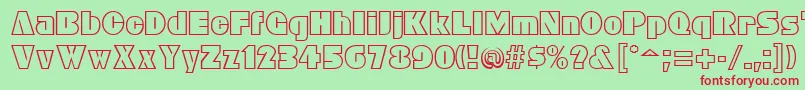 BleucherRegular Font – Red Fonts on Green Background