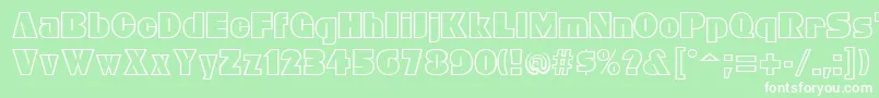 フォントBleucherRegular – 緑の背景に白い文字