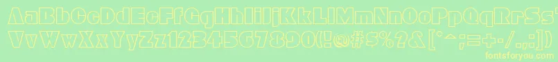 BleucherRegular Font – Yellow Fonts on Green Background