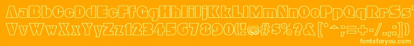 fuente BleucherRegular – Fuentes Amarillas Sobre Fondo Naranja