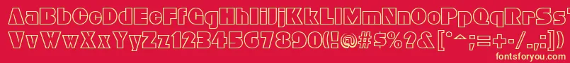 BleucherRegular Font – Yellow Fonts on Red Background