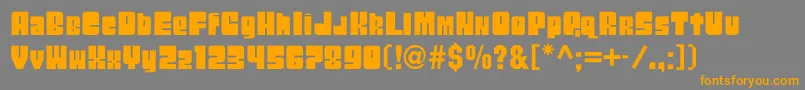 フォントBoxc – オレンジの文字は灰色の背景にあります。