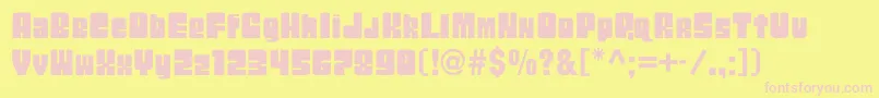 Boxc Font – Pink Fonts on Yellow Background