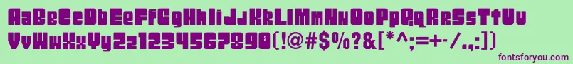 Boxc Font – Purple Fonts on Green Background