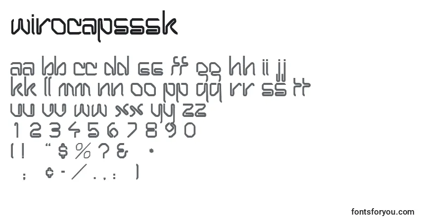 Czcionka Wirocapsssk – alfabet, cyfry, specjalne znaki