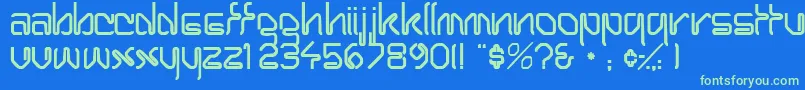 Wirocapsssk Font – Green Fonts on Blue Background