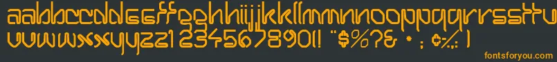 フォントWirocapsssk – 黒い背景にオレンジの文字