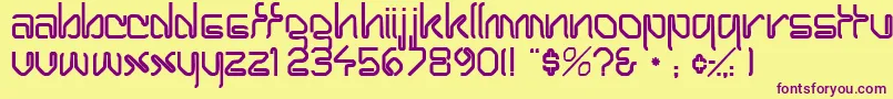 Wirocapsssk Font – Purple Fonts on Yellow Background