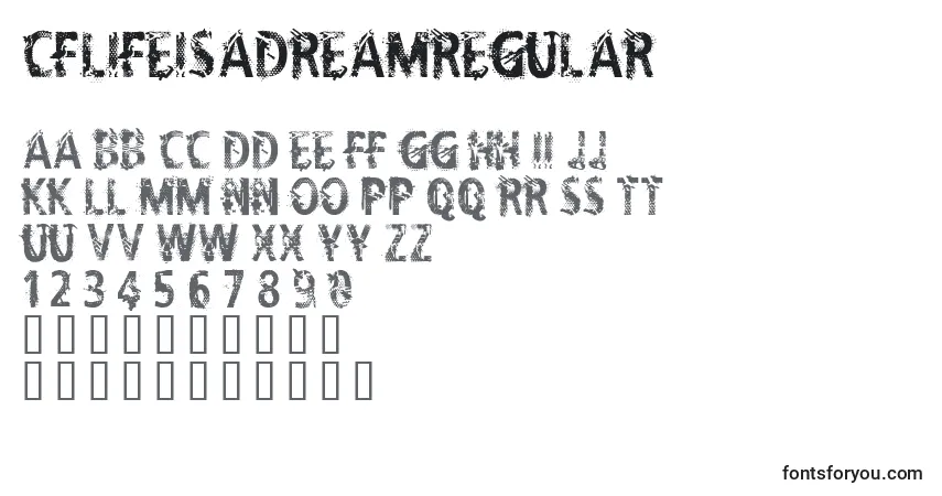 Fuente CflifeisadreamRegular - alfabeto, números, caracteres especiales
