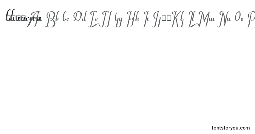A fonte Chancera – alfabeto, números, caracteres especiais