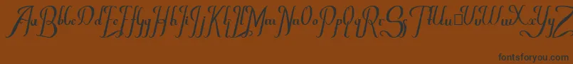 Chancera-Schriftart – Schwarze Schriften auf braunem Hintergrund