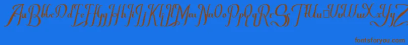 Chancera-Schriftart – Braune Schriften auf blauem Hintergrund
