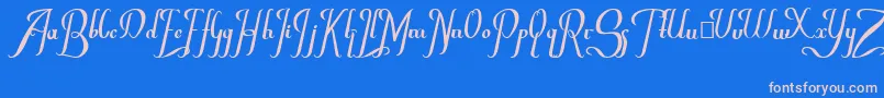 Chancera-Schriftart – Rosa Schriften auf blauem Hintergrund
