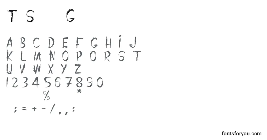 Schriftart TheShanghaiGhost – Alphabet, Zahlen, spezielle Symbole