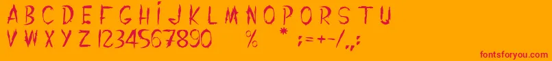 TheShanghaiGhost Font – Red Fonts on Orange Background