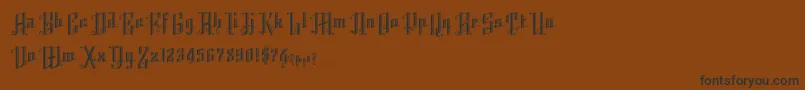 フォントK22AngularText – 黒い文字が茶色の背景にあります