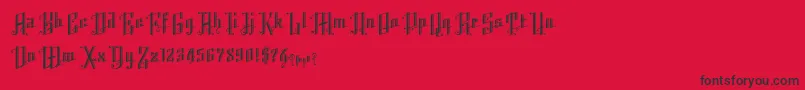 Fonte K22AngularText – fontes pretas em um fundo vermelho