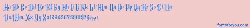 Czcionka K22AngularText – niebieskie czcionki na różowym tle