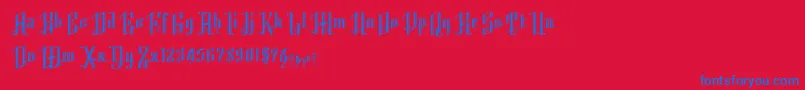 K22AngularText-fontti – siniset fontit punaisella taustalla