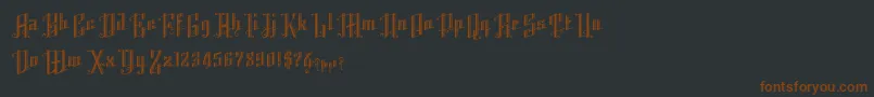 Fonte K22AngularText – fontes marrons em um fundo preto