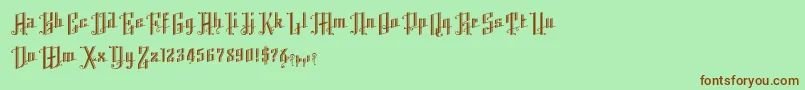 K22AngularText Font – Brown Fonts on Green Background