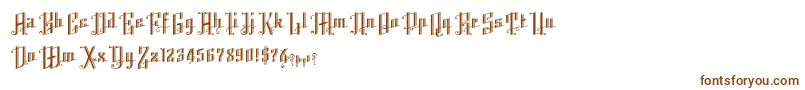K22AngularText-Schriftart – Braune Schriften auf weißem Hintergrund