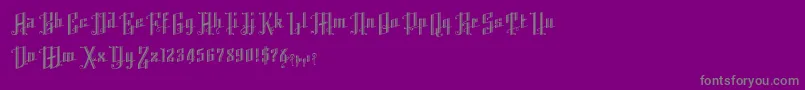 Fonte K22AngularText – fontes cinzas em um fundo violeta