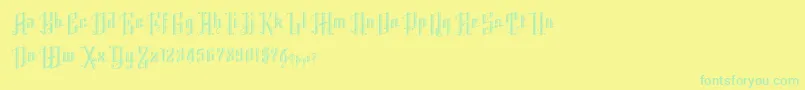 フォントK22AngularText – 黄色い背景に緑の文字