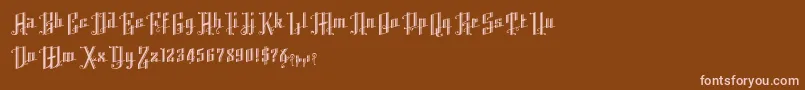 K22AngularText-Schriftart – Rosa Schriften auf braunem Hintergrund