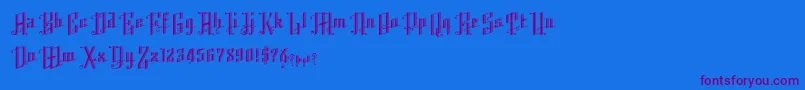 Шрифт K22AngularText – фиолетовые шрифты на синем фоне