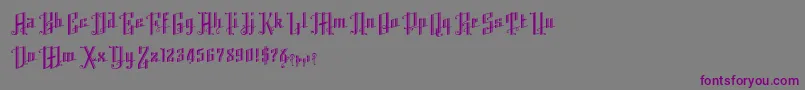 フォントK22AngularText – 紫色のフォント、灰色の背景