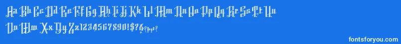 フォントK22AngularText – 青い背景に白い文字