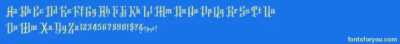 Шрифт K22AngularText – жёлтые шрифты на синем фоне