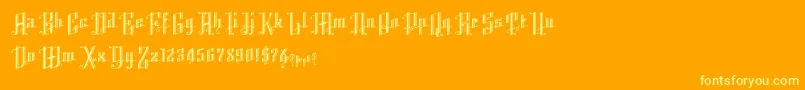 Шрифт K22AngularText – жёлтые шрифты на оранжевом фоне