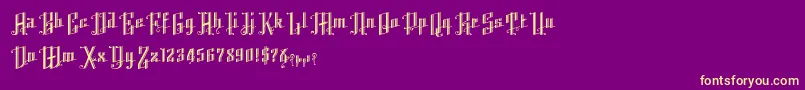 Шрифт K22AngularText – жёлтые шрифты на фиолетовом фоне