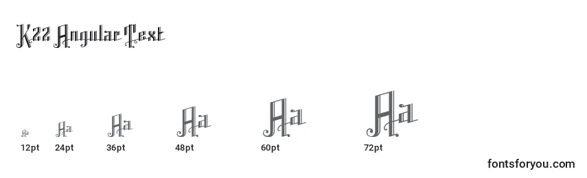 Größen der Schriftart K22AngularText (65373)