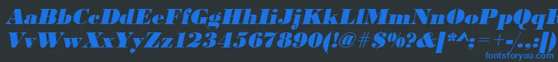 UrwbodonidextbolOblique Font – Blue Fonts on Black Background