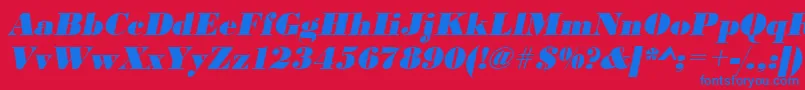UrwbodonidextbolOblique Font – Blue Fonts on Red Background