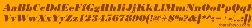 UrwbodonidextbolOblique Font – Brown Fonts on Orange Background