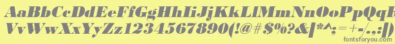 UrwbodonidextbolOblique Font – Gray Fonts on Yellow Background
